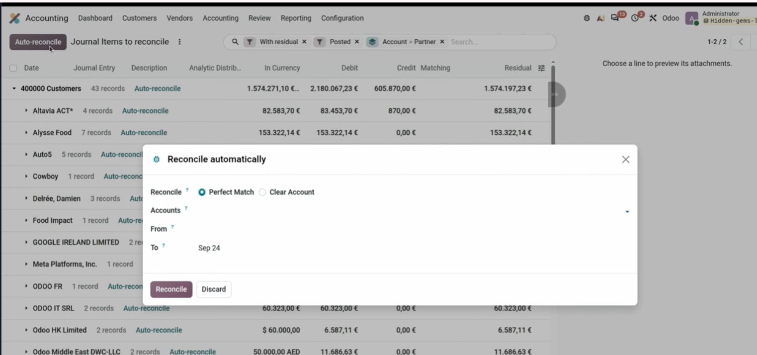Auto-reconcile de extractos bancarios en Odoo 20