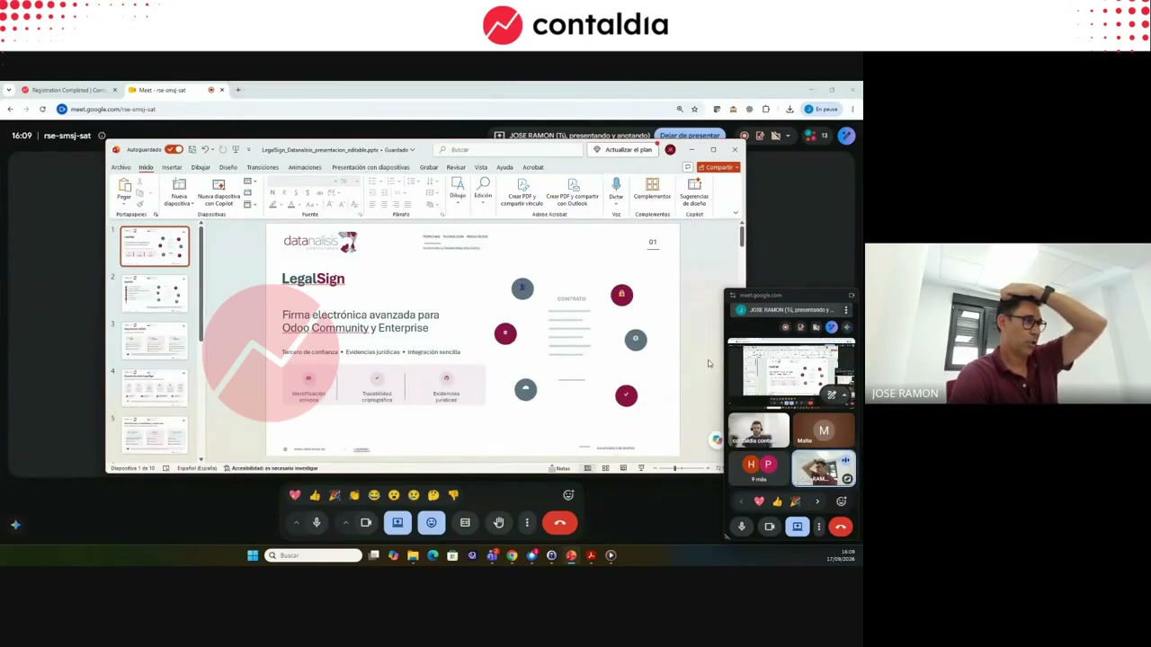 Diapositiva de objetivo: carencias de la firma nativa de Odoo y alcance de LegalSign