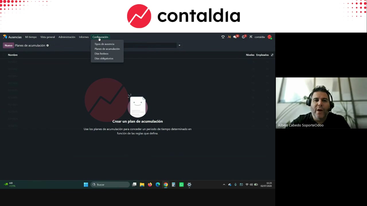 Configuración de días festivos: Reyes, 6 de enero