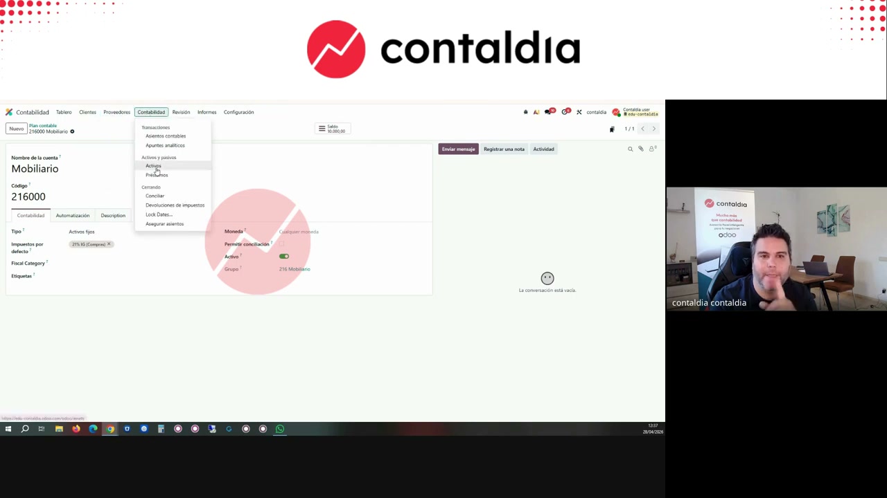 Modelo de activo con distribución analítica en la cuenta 681