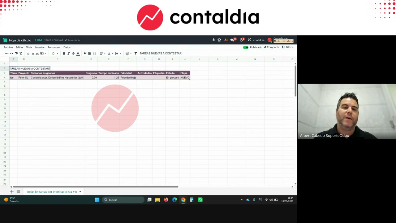 Hoja editada: título tareas nuevas a contestar