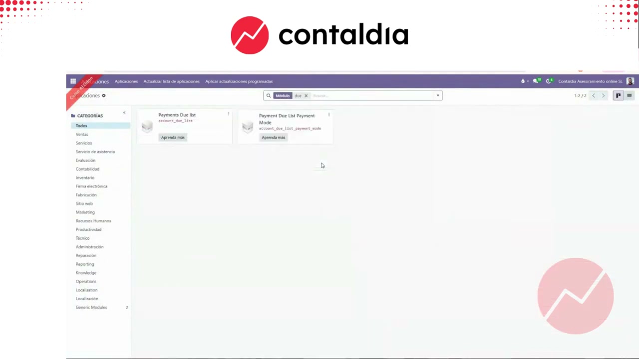 Instalar o abrir el módulo de efectos en Odoo