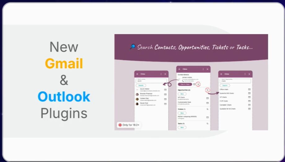CRM conectado a Gmail u Outlook en Odoo 20