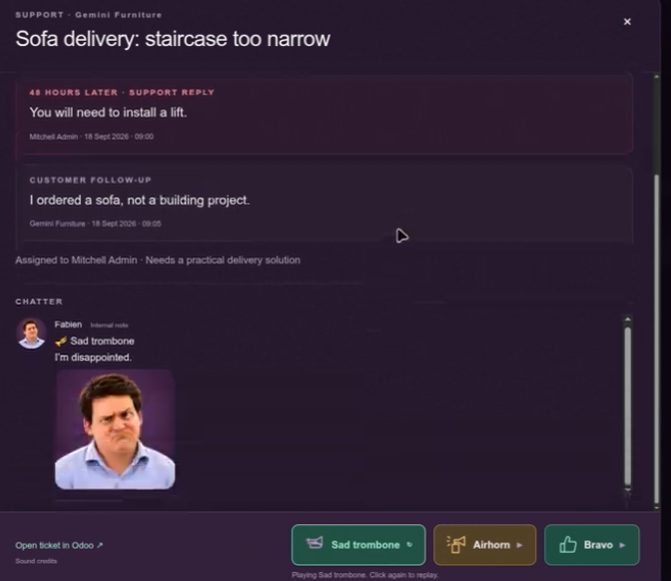 Avisos del CFO virtual Antony en Odoo 20